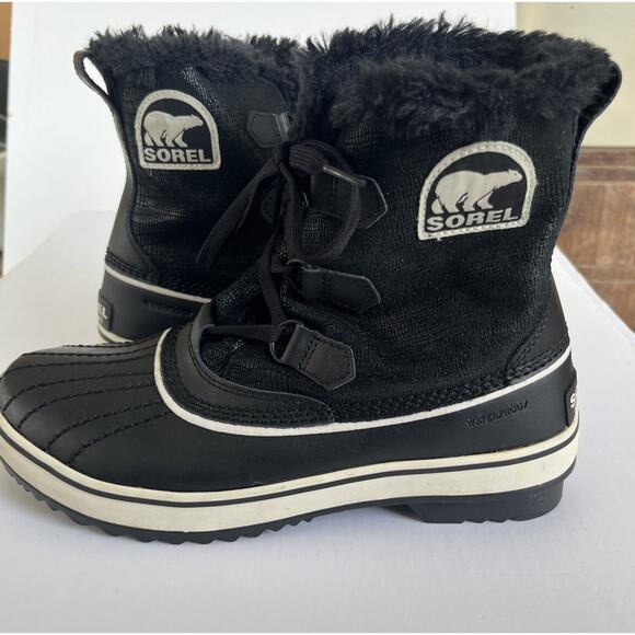 Sorel boots Tivoli III Women’s Size 9 Black Leather Waterproof winter warm - Picture 2 of 16